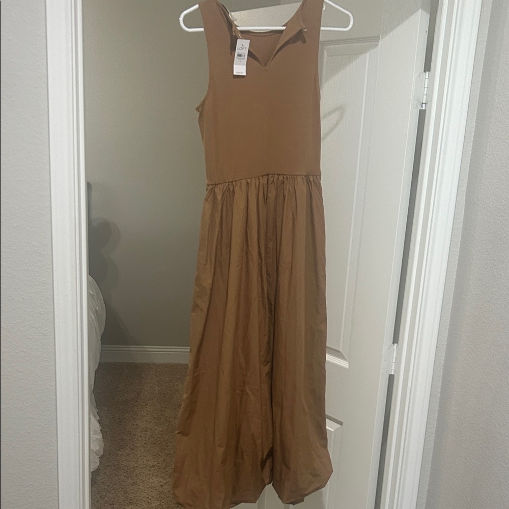 LOFT Tan Sleeveless Maxi Dress - Picture 5 of 5